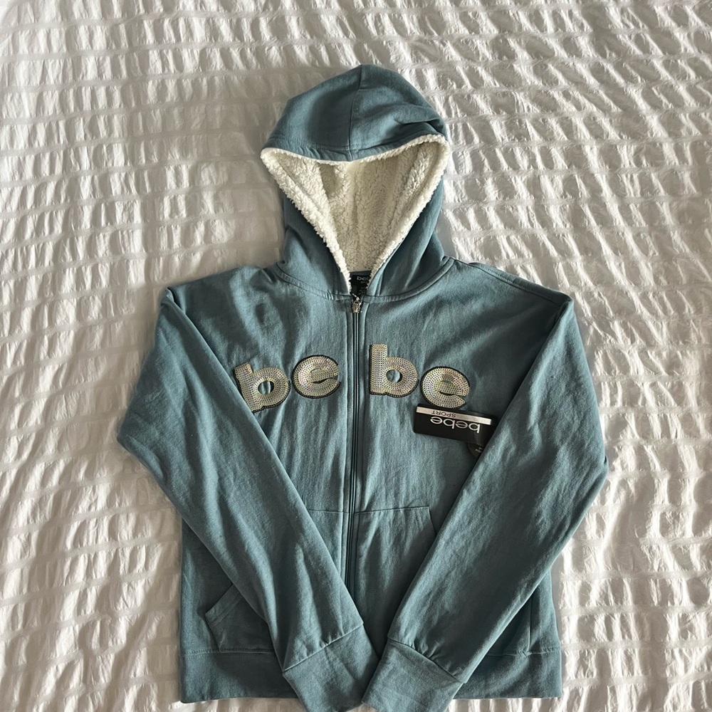 Bebe Blue Zip-Up Hoodie